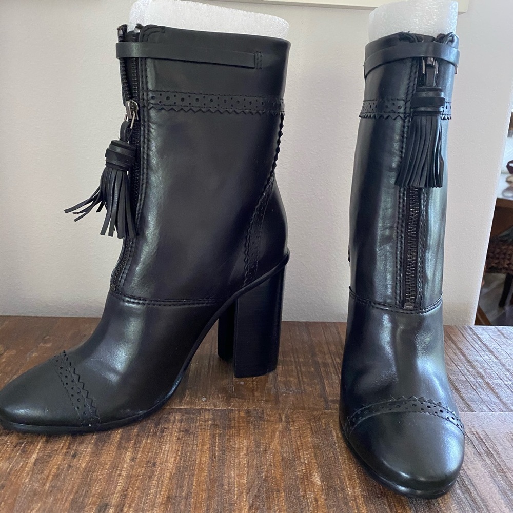 Tory Burch “Huxley” Black Ankle Boots